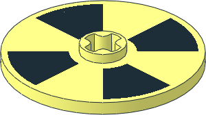 Technic Disc  3 x  3 with Axlehole with 4 Black Sections on One Side and 8 on Reverse Pattern