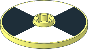 Technic Disc  3 x  3 with Axlehole with Wide Black and White Alternating Sections Sticker