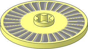 Technic Disc  3 x  3 with Axlehole with Silver and Light Bluish Grey Fan Pattern