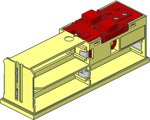 Electric 9V Battery Box  4 x 14 x  4 Bottom with Red Buttons Complete