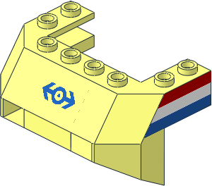 Wedge  4 x  6 x  2.333 with Blue Train Logo Sticker and Red/White/Blue Stripes Sticker