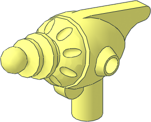 Minifig Gun with Round Heat Diffusers, Fin and Spherical Emitter
