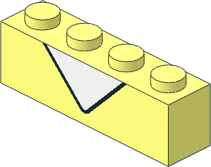 Brick  1 x  4 with White Triangle and Black Line Pattern