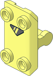 Minifig Shield Rectangular  2 x  3 with Bent and Chamfered Sides and Four Studs with Triangular Viewfinder Pattern