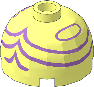 Cylinder 2 x  2 with Dome Top with Medium Lavender Turban Wrappings Pattern