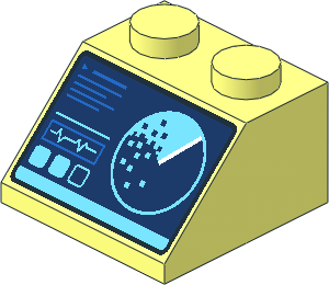 Slope Brick 45  2 x  2 with Dark Blue Sonar Screen Pattern