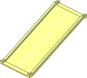 Car Track 32 x 16 x  1 Inclined with White Centre Stripe Pattern