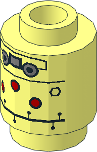 Brick  1 x  1 Round with Droid Pattern