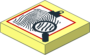 Tile  2 x  2 with Magnifying Glass and Fingerprint Pattern