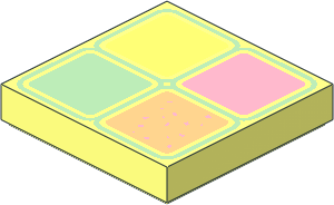 Tile  2 x  2 with  4 Pastel Squares Pattern
