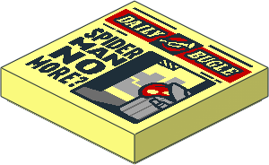 Tile  2 x  2 with Newspaper "DAILY BUGLE" and "SPIDER MAN NO MORE?" Pattern