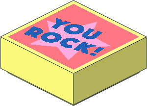 Tile  1 x  1 with "YOU ROCK!" on Coral Background Pattern