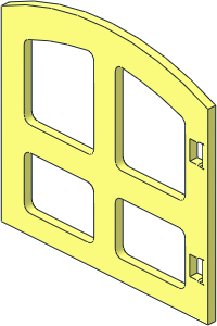 Duplo Window  1 x  4 x  3 with Curved Top with Four Panes