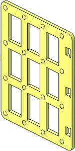 Duplo Door  1 x  4 x  4 with Flat Top with  9 Panes