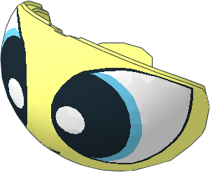 ~Minifig Head Powerpuff Girls Face with Bubbles Pattern