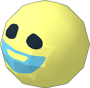 Technic Ball Joint with Axlehole Blind with Black Eyes and Medium Azure Smile Pattern