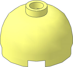 Cylinder  2 x  2 with Dome Top with Axle Hole and Vented Stud