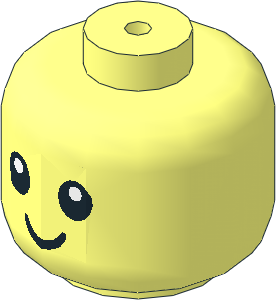 Minifig Baby Head with Neck with Eyes and Smile Pattern