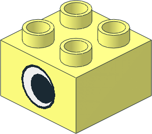 Duplo Brick  2 x  2 with Eye without White Spot on 2 Sides Pattern