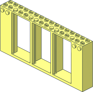 Frame  2 x 16 x  6 with  3 Openings and  4 Studs on Front