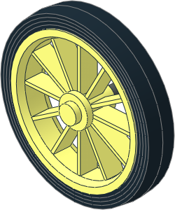 Wheel 8 x 35 with 12 Spokes with Black Tyre Large