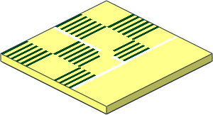Tile  6 x  6 with Groove and Underside Studs with Dark Green and White Lines Pattern