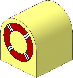 Duplo Brick  2 x  2 x  2 Curved Top with Life Preserver Pattern