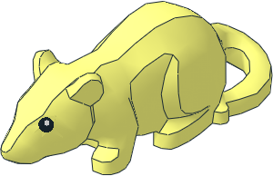 Animal Rat with Bent Tail with Black Eye Pattern