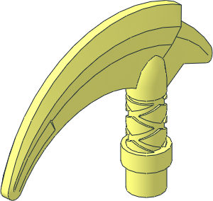 Minifig Scythe with Bar and Cross Hatched Grip