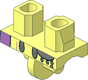 Minifig Hips with SW Medium Lavender Cloth and Metallic Silver Beads Pattern