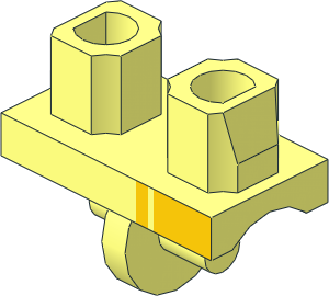 Minifig Hips with Yellow Stripes on Left Side Pattern