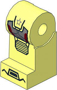 Minifig Leg Right with Iron Patriot Armoured Suit Kneepad Pattern