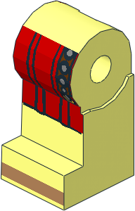 Minifig Leg Right with Red Roman Tunic and Belt Pattern