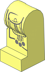 Minifig Leg Left with Dark Bluish Grey Robe Lines, Pouch and Metallic Silver Beads Pattern