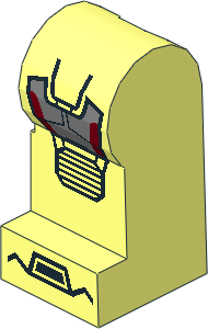 Minifig Leg Left with Iron Patriot Armoured Suit Kneepad Pattern