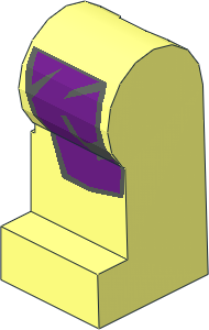 Minifig Leg Left with Purple Greatcoat with Dark Grey Border Pattern