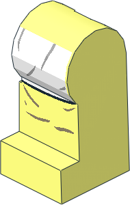 Minifig Leg Left with SW White Robe and Dark Tan Folds Pattern