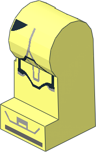 Minifig Leg Left with SW Clone Trooper Black, Light Bluish Grey Markings and Knee Pad Pattern