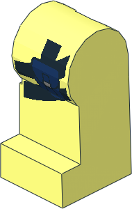 Minifig Leg Left with Black Straps and Dark Blue Pouch Pattern