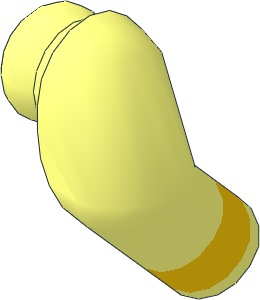 Minifig Arm Right with Yellow Stripe Pattern