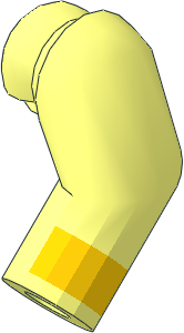 Minifig Arm Left with Yellow Stripe Pattern