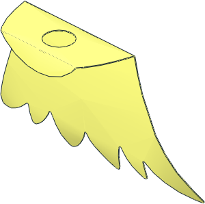 Minifig Cape Cloth Scalloped 6 Points (Formed Shape 2)