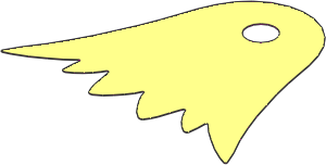 Minifig Cape Cloth Scalloped  6 Points with Magenta Pattern