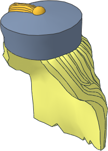 Minifig Hair Long and Straight, Sand Blue Hat with Gold Tassel Pattern