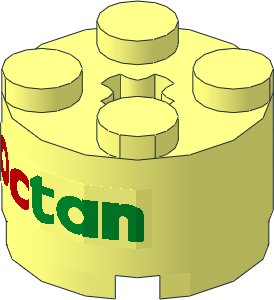 Brick  2 x  2 Round with Octan Logo Sticker