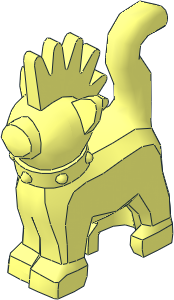 Animal Cat Standing with Spiky Mohawk and Collar