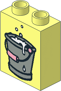 Duplo Brick  1 x  2 x  2 with Light Grey Bucket of Water Pattern