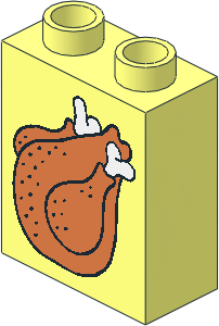Duplo Brick  1 x  2 x  2 with Roast Turkey Pattern