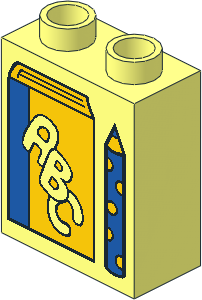 Duplo Brick  1 x  2 x  2 with Book and Pencil Pattern