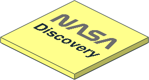 Tile  6 x  6 with Groove and Underside Studs with "Discovery" and "NASA" Pattern